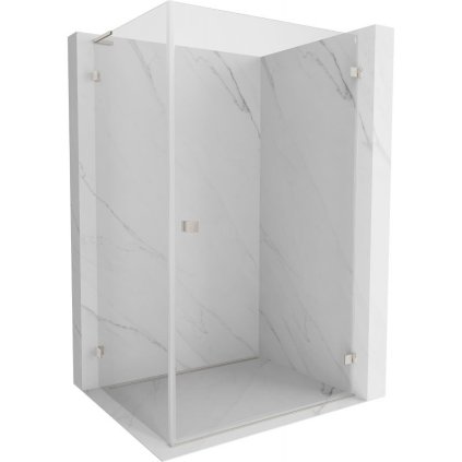 Mexen Lunar-B L pravý výklopný sprchový kout 75 x 70 cm, čiré sklo, broušená ocel, 832L-075-070-97-00-P