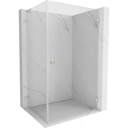 Mexen Lunar-B L pravý výklopný sprchový kout 85 x 80 cm, čiré sklo, broušená ocel, 832L-085-080-97-00-P