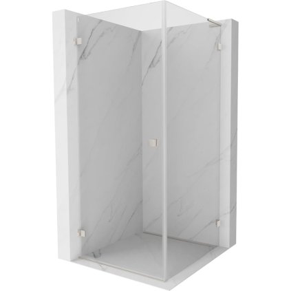 Mexen Lunar-B L sklápěcí sprchový kout levý 70 x 70 cm, čiré sklo, broušená ocel, 832L-070-070-97-00-L