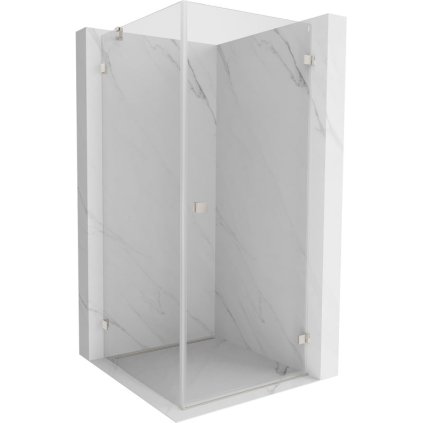 Mexen Lunar-B pravostranný výklopný sprchový kout 70 x 70 cm, čiré sklo, broušená ocel, 832-070-070-97-00-P