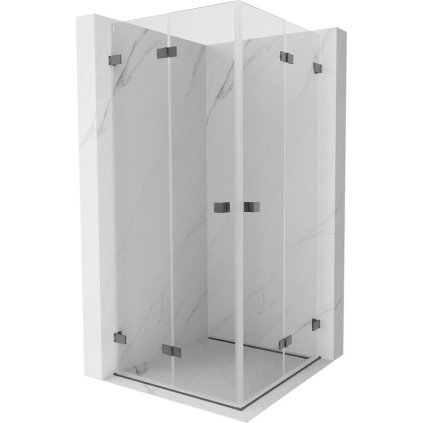 Mexen Lunar-F Duo, sklápěcí sprchový kout 95 x 95 cm, 6mm čiré sklo, profil grafit broušený, 836-095L-095P-66-00