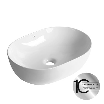 Laveo Lomami, umyvadlo na desku 485x350x135 mm, bílá lesklá, LAV-VUL_6248