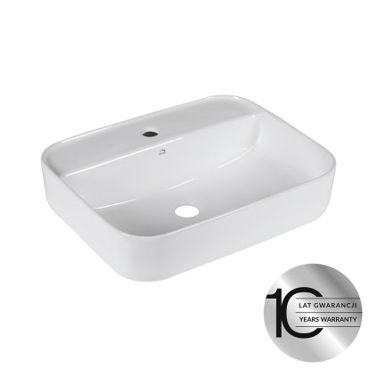 Laveo Mogami, umyvadlo na desku 505x405x140 mm, bílá lesklá, LAV-VUM_6150
