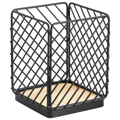 Laveo Oslo, stojan na příbory 106x106x140 mm, černá-hnědá, LAV-ELA_700A