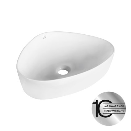 Laveo, asymetrické umyvadlo na desku 505x410x120 mm, bílá lesklá, LAV-VUA_6251