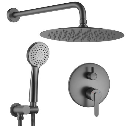 Rea Ontario, podomítková sprchová souprava s I-Box montážním systémem, grafitová, REA-P5504