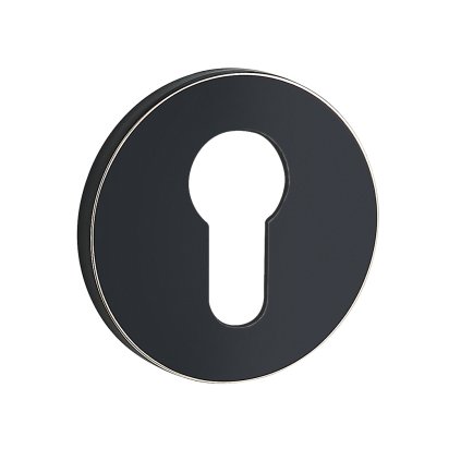 Kuchinox, rozeta ke kličce s otvorem pro cylindrickou vložku, černá matná-růžové zlato, LAV-LO4_702A