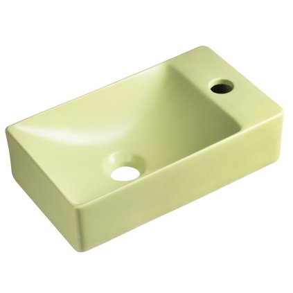 Sapho, MARGITHA keramické umyvadlo 38x22cm, otvor pro baterii vpravo, pistáciová, MGT38223