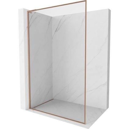 Mexen, Mexen Kioto-F L sprchová stěna s rámem 80 x 202 cm, průhledná 8 mm, broušená měď - 800-080-174-65-00