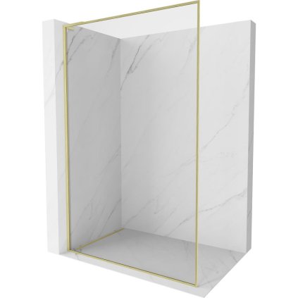 Mexen, Mexen Kioto-F L sprchová stěna s rámem 80 x 202 cm, průhledná 8 mm, broušené zlato - 800-080-174-55-00