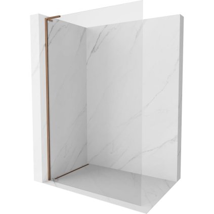 Mexen, Mexen Kioto-X L sprchová stěna 60 x 200 cm, průhledná 10 mm, růžové zlato - 800-060-107-60-00-X