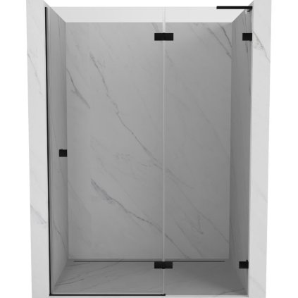 Mexen, Mexen Lunar L pravé otočné sprchové dveře 140 cm, transparentní, černé - 834L-140-000-70-00-P