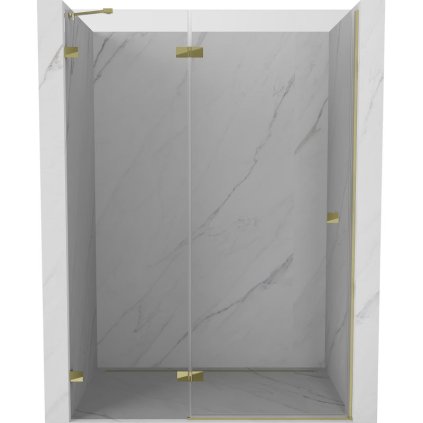 Mexen, Mexen Lunar levé otočné sprchové dveře 140 cm, transparentní, zlaté - 834-140-000-50-00-L