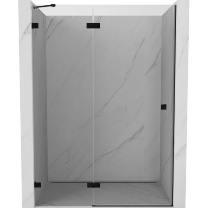 Mexen, Mexen Lunar levé výklopné sprchové dveře 135 cm, transparentní, černé - 834-135-000-70-00-L