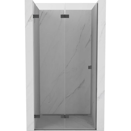 Mexen, Mexen Lunar-F levé sklápěcí sprchové dveře 95 cm, transparentní, pistolově šedé kartáčované - 836-095-000-66-00-L