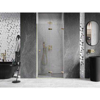 601126 mexen mexen lunar f prave sklapacie sprchove dvere 65 cm transparentne zlate 836 065 000 50 00 p