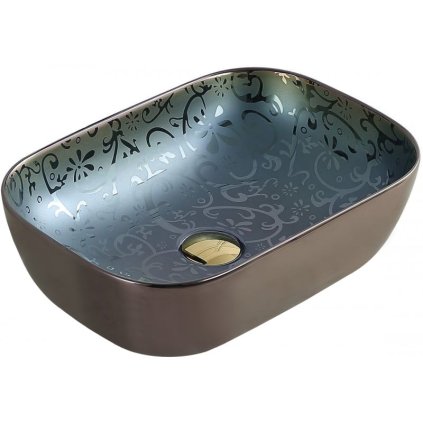 Mexen RITA umyvadlo, 45x32 cm, perleťová/zlatá, 21084556