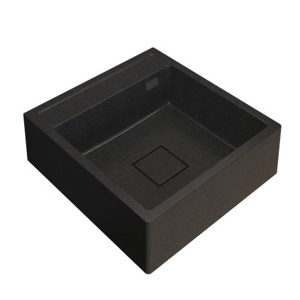 Gamma Farmerski, 1-komorový granitový dřez 600x630x210 mm, černá skvrnitá, GMA-ZLE000209