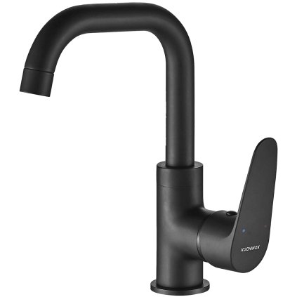 Kuchinox Sagra, umyvadlová baterie h-242 s výtokem ve tvaru L, černá matná, LAV-BQR_725D