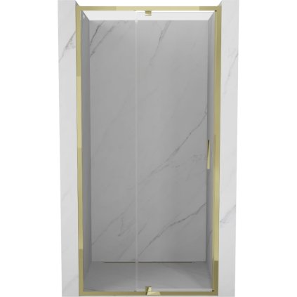 Mexen Exo, výklopné sprchové dveře 125 cm, čiré sklo, zlatá, 819-125-000-50-00