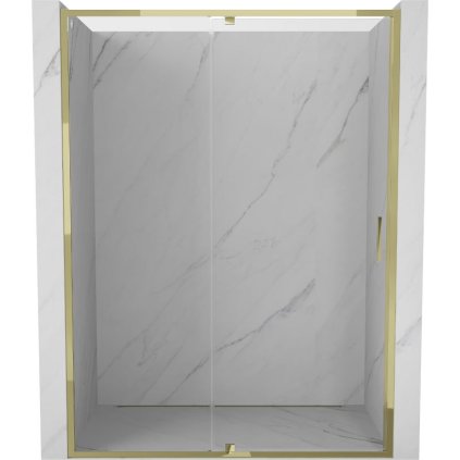 Mexen Exo, výklopné sprchové dveře 135 cm, čiré sklo, zlatá, 819-135-000-50-00