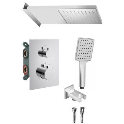 Sapho, KIMURA podomítkový sprchový set s termostatickou baterií, box, 3 výstupy, chrom, KU683-21