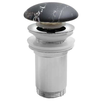 Sapho, Umyvadlová výpusť 5/4", click-clack, keramická zátka, 10-50mm, carnico marmor, AR900CM