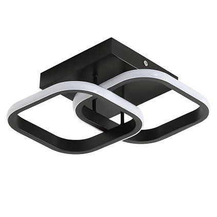 Toolight, LED stropní svítidlo 23x23cm, 22W, 3000K, LHJ074-C, černá matná, OSW-50034