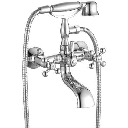 Kuchinox Stillo, nástěnná vanová baterie s ruční sprchovou soupravou, chromová, LAV-BKI_011D