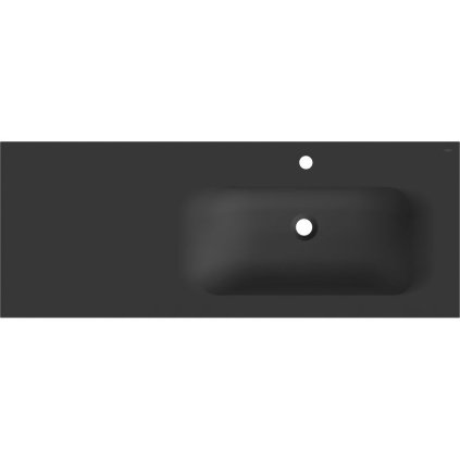 Mexen Vela, umyvadlo na zapuštění 121 x 46,5 cm, pravé, černá matná, 25231271P