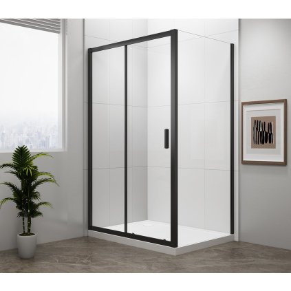 638008 polysan easy black obdlznikova sprchova zastena 1000x700mm l p varianta el1015b 01