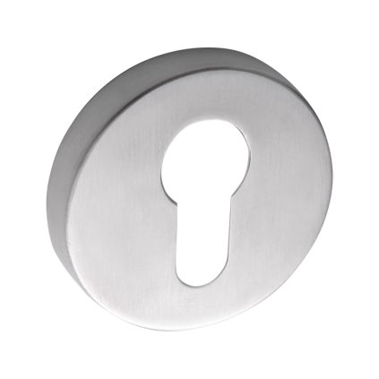 Kuchinox, rozeta ke kličce s otvorem pro cylindrickou vložku, broušená ocel, LAV-LO1_202S