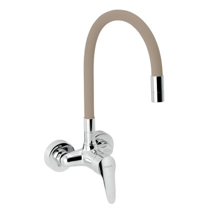 Novaservis, Dřezová baterie s elastickým ramenem 100mm, béžová-chrom, 94484-0BE