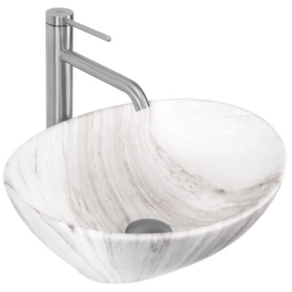 Rea Sofia Ash, umyvadlo na desku 41x34,5x15 cm, imitace kamene, REA-U6362