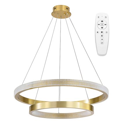 Toolight, LED stropní svítidlo 60cm, 55W, 3500lm + dálkové ovládání, APP1772-CP, zlatá matná, OSW-06351