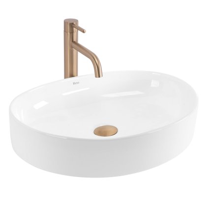 Rea Sabina 50, umyvadlo na desku 500x385x120 mm, bílá lesklá, REA-U6364