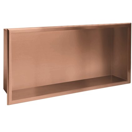 Rea, koupelnová police na zapuštění 60x30x10 cm, broušená měď, REA-05609