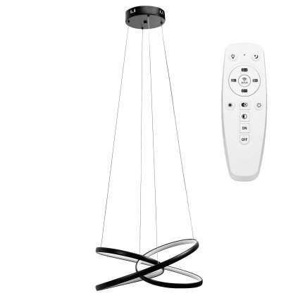 Toolight, LED stropní svítidlo 50cm, 32W + dálkové ovládání, G006-CP, černá, OSW-09747