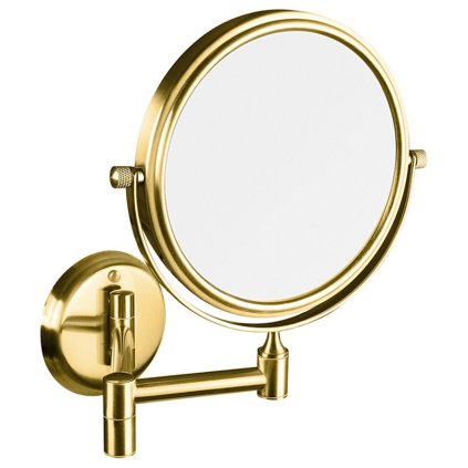 Sapho, Závěsné kosmetické zrcadlo, průměr 140mm, oboustranné, zlato, XP012G