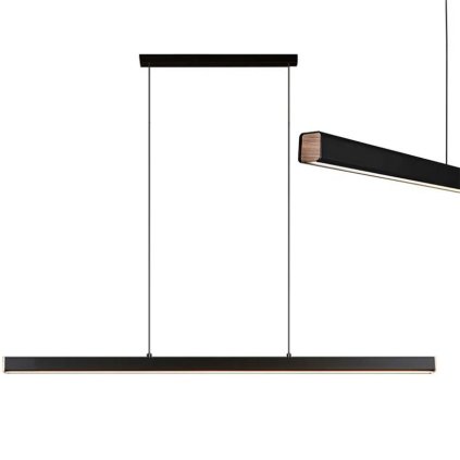 Toolight, LED stropní svítidlo 100cm, 15W, APP1448-CP, černá matná, OSW-03900