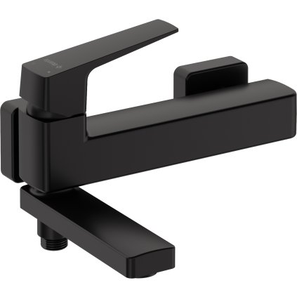 Deante Blur, nástěnná vanová baterie s otočným výtokem, 150 mm, černá matná, DEA-BQL_N12M