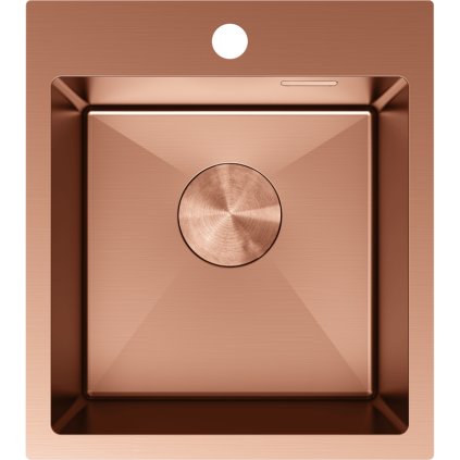 Mexen Solix, 1-komorový nerezový dřez 400 x 450 mm, broušená měď, 6401401000-65