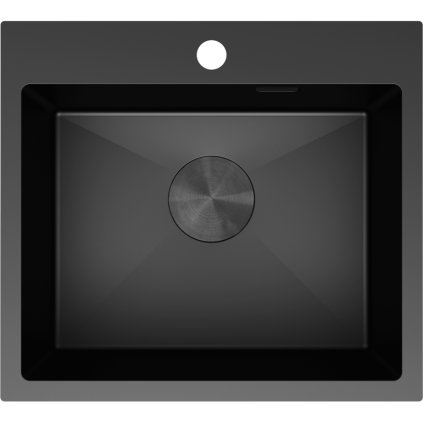 Mexen Solix, 1-komorový nerezový dřez 500 x 450 mm, černá, 6402501000-70