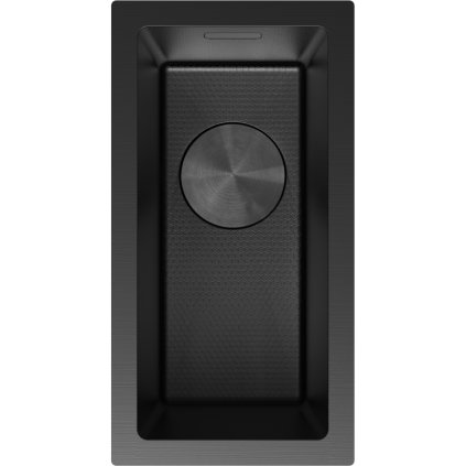 Mexen Trixo, 1-komorový nerezový dřez 230 x 440 mm, černá, vzor voština, 6411221000-70HC