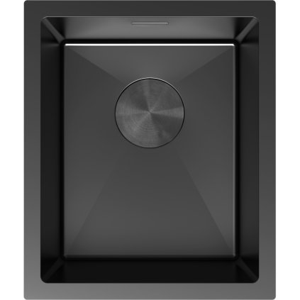 Mexen Trixo, 1-komorový nerezový dřez 370 x 440 mm, černá, 6412371000-70