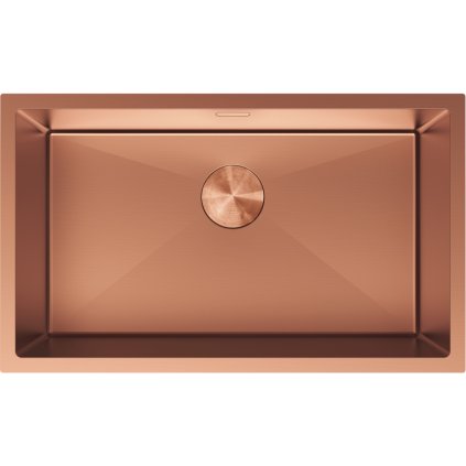 Mexen Trixo, 1-komorový nerezový dřez 750 x 440 mm, broušená měď, 6415751000-65
