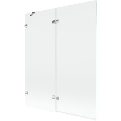 Mexen Lunar, 2-křídlová vanová zástěna levá 140 x 150 cm, čiré sklo, chromová, 897-140-100-01-00-L