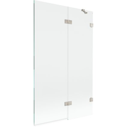 Mexen Lunar, 2-křídlová vanová zástěna pravá 110 x 150 cm, čiré sklo, broušená ocel, 897-110-100-97-00-P