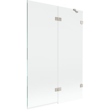 Mexen Lunar, 2-křídlová vanová zástěna pravá 120 x 150 cm, čiré sklo, broušená ocel, 897-120-100-97-00-P
