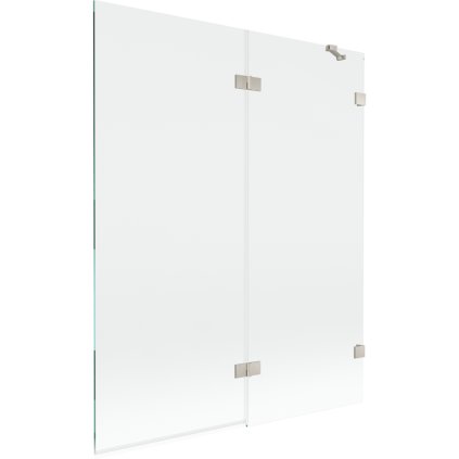 Mexen Lunar, 2-křídlová vanová zástěna pravá 140 x 150 cm, čiré sklo, broušená ocel, 897-140-100-97-00-P